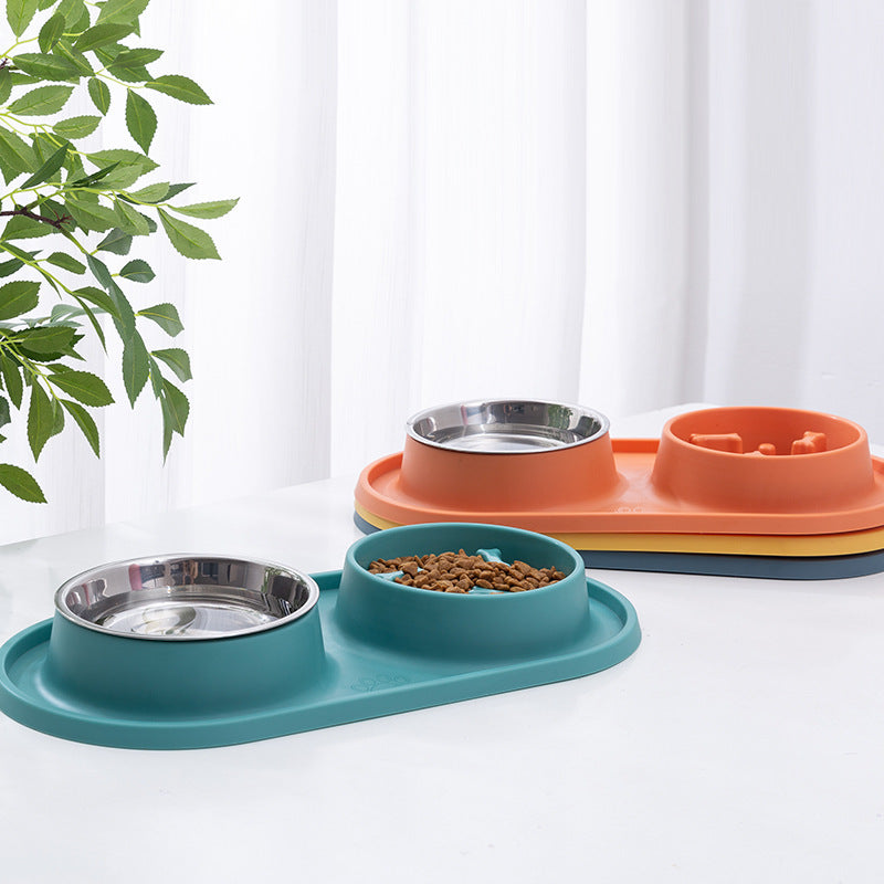 Slow Feeder Dual Bowl