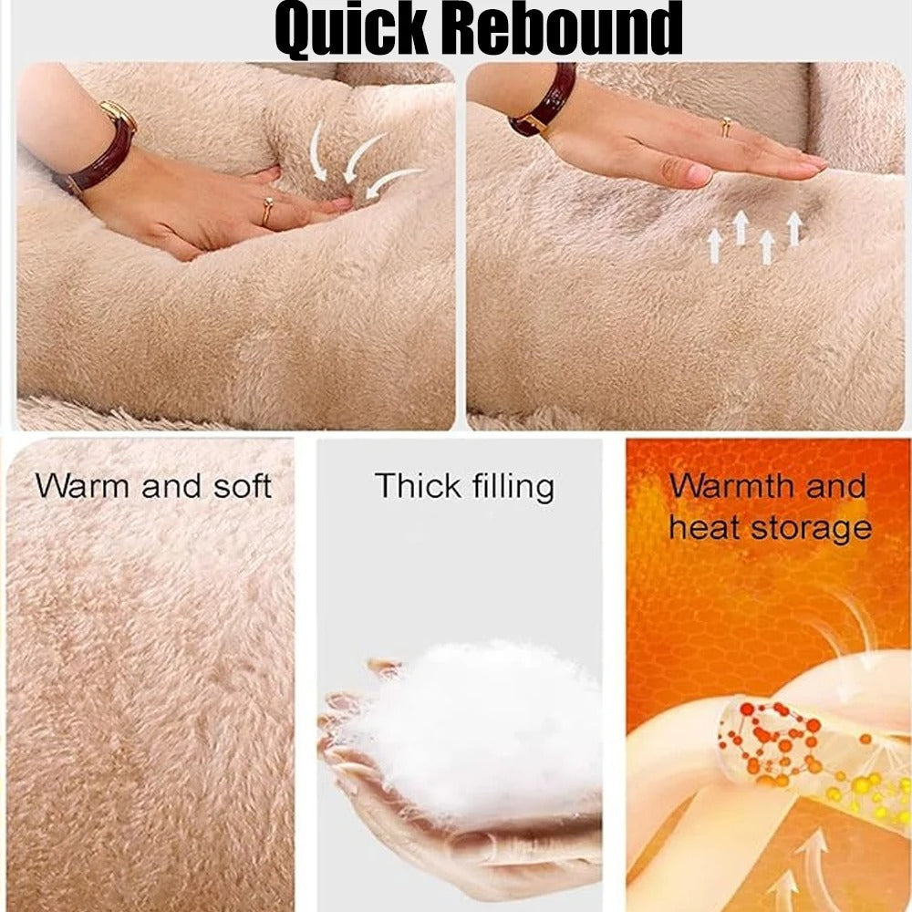 CloudNest Plush Pet Sofa - warm, soft, thick plush filling with quick rebound